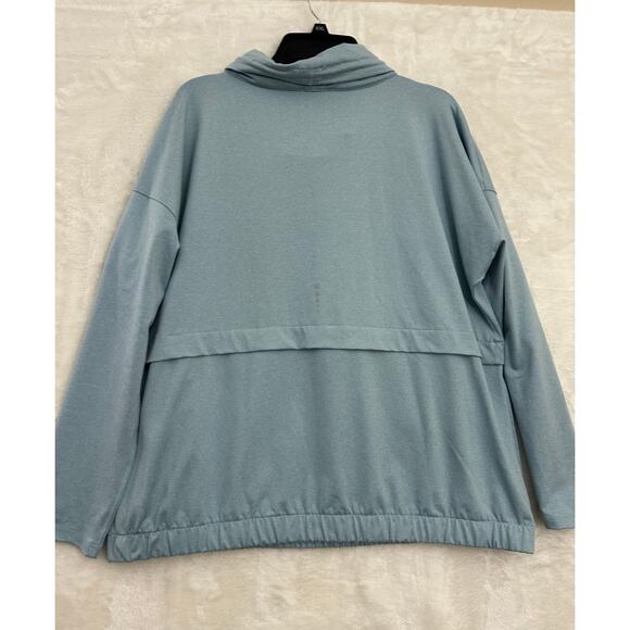 T by Talbots UPF 50+ Blue Sweat Shirt XL Zip Pockets Activewear - Picture 2 of 8